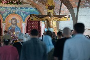 Служба в строящемся храме Святой Софии
