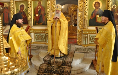 В Неделю 22-ю по Пятидесятнице в Свято-Троицком мужском монастыре.