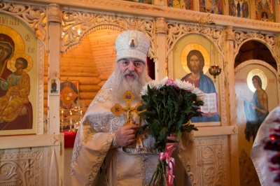 Божественная Литургия в храме великомученика Иоанна Воина ФБУ ИК-2 города Алатырь Чувашской Республики.