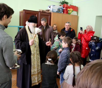 Освящение переоборудованных аудиторий Воскресной школы при монастыре.
