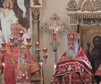 В Неделю о слепом, Наместник Свято-Троицкого мужского монастыря г. Чебоксары архимандрит Василий в Троицком соборе г. Цивильск.