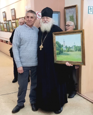 Наместник Свято-Троицкого мужского монастыря г. Чебоксары принял участие в открытии выставки живописца Ильи Афанасьева в селе Моргауши