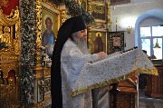 По запричастном стихе к верующим со словами проповеди обратился игумен Вениамин (Куликов).