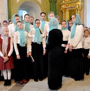 Воспитанницы Воскресной школы «Светочъ» при Свято-Троицком мужском монастыре г. Чебоксары,